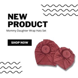 Mommy/Daughter Matching Set Turbans & Head-wraps,Flower Knot Pre-tied bonnet